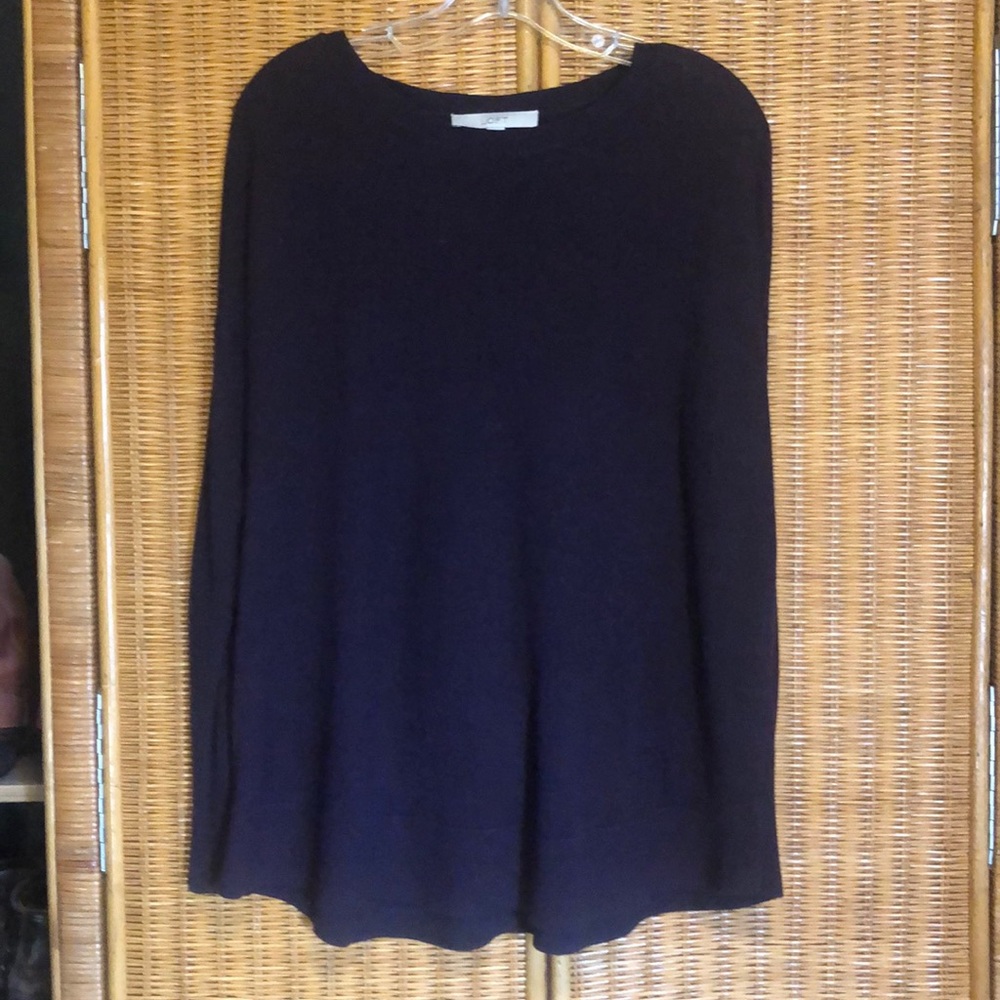 Loft Women’s burgundy heathered light weight sweater S EUC